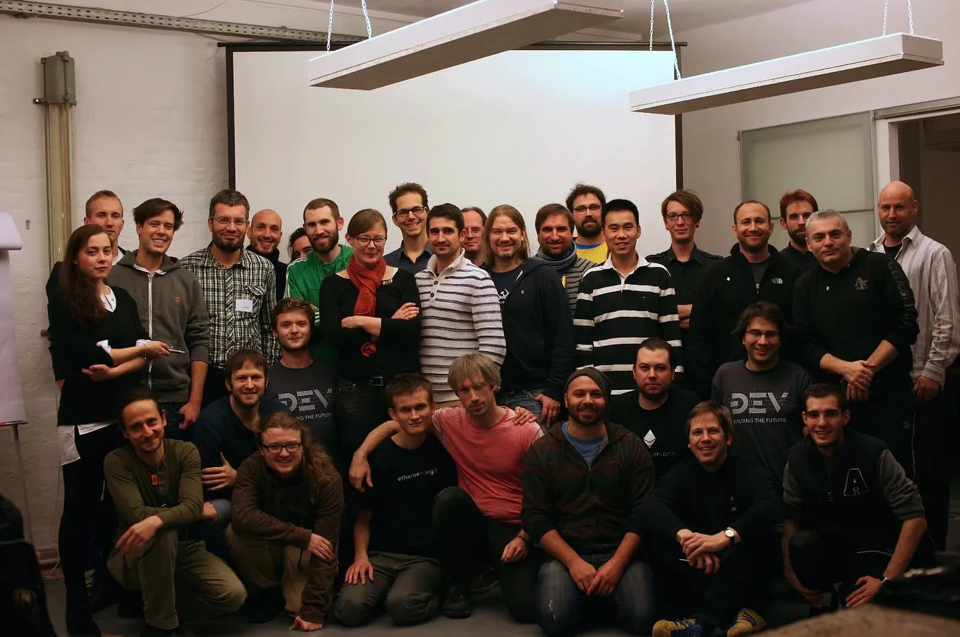 Devcon 0: Vitalik Buterin and Gavin Wood are hugging